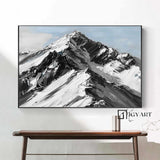 Large Original Mountain Painting Snow Mountain Wall Art Snow Mountain Painting Skiing Ar