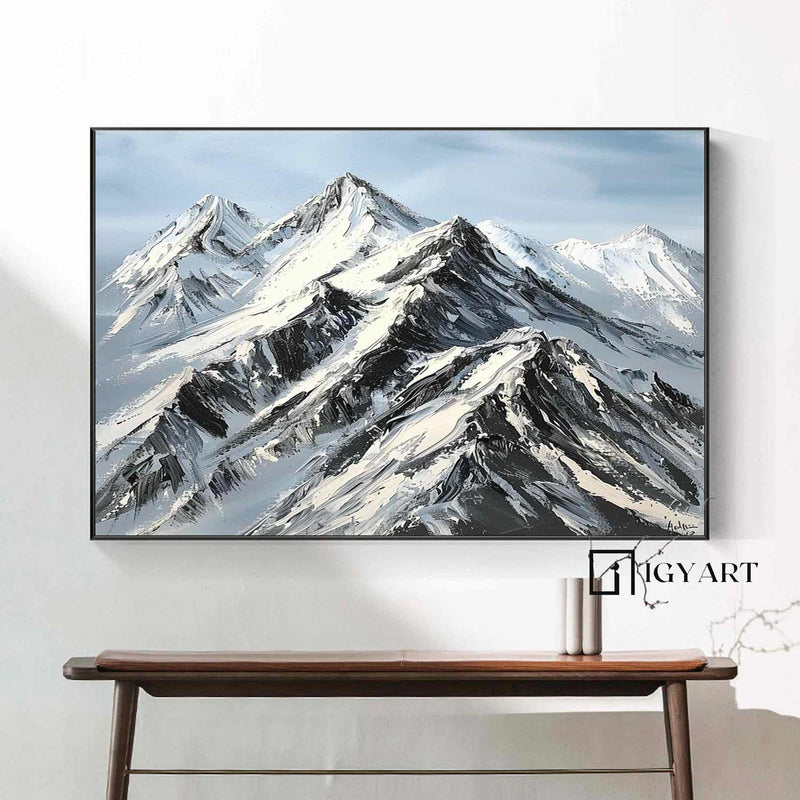  Snow Mountain Oil Painting Large Mountain Landscape Oil Painting for Living Room