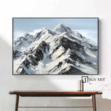 Large Mountain Landscape Oil Painting for Living Room Abstract Snow Mountain Oil Painting 