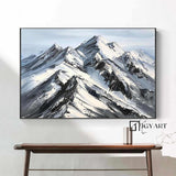 Abstract Snow Mountain Oil Painting Large Mountain Landscape Oil Painting for Living Room