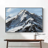 Large Original 3D White Mountain Painting Snow Mountain Wall Art Snow Mountain Painting