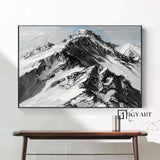 Abstract Snow Mountain Oil Painting Large Mountain Landscape Oil Painting for Living Room