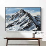 Snow Mountain Wall Art Large Original 3D White Mountain Painting Snow Mountain Painting Skiing Art