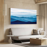 Large blue abstract art blue mountain landscape art Large mount paintings mountain wall art 