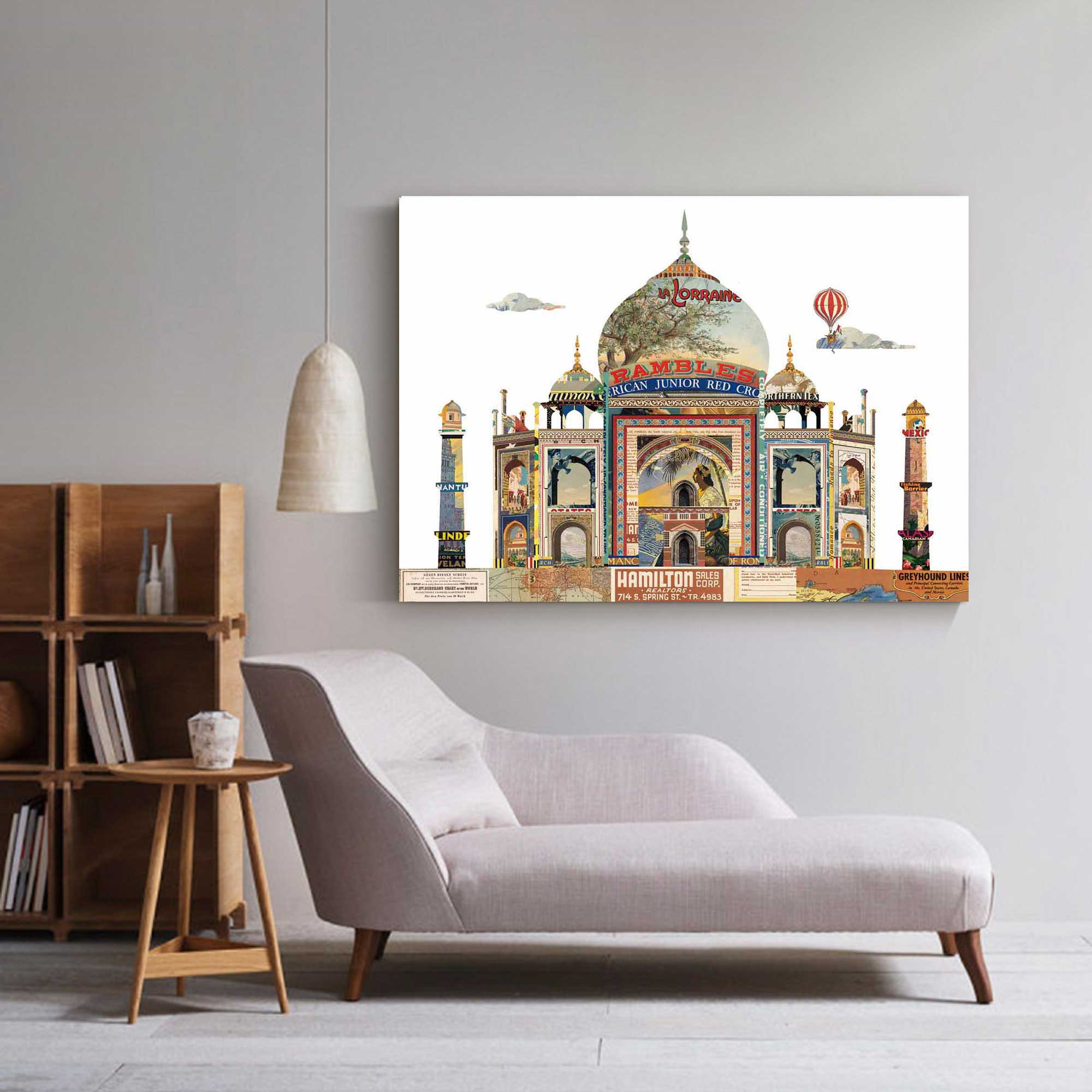 city Abstract Collage art painting White House Abstract painting 
