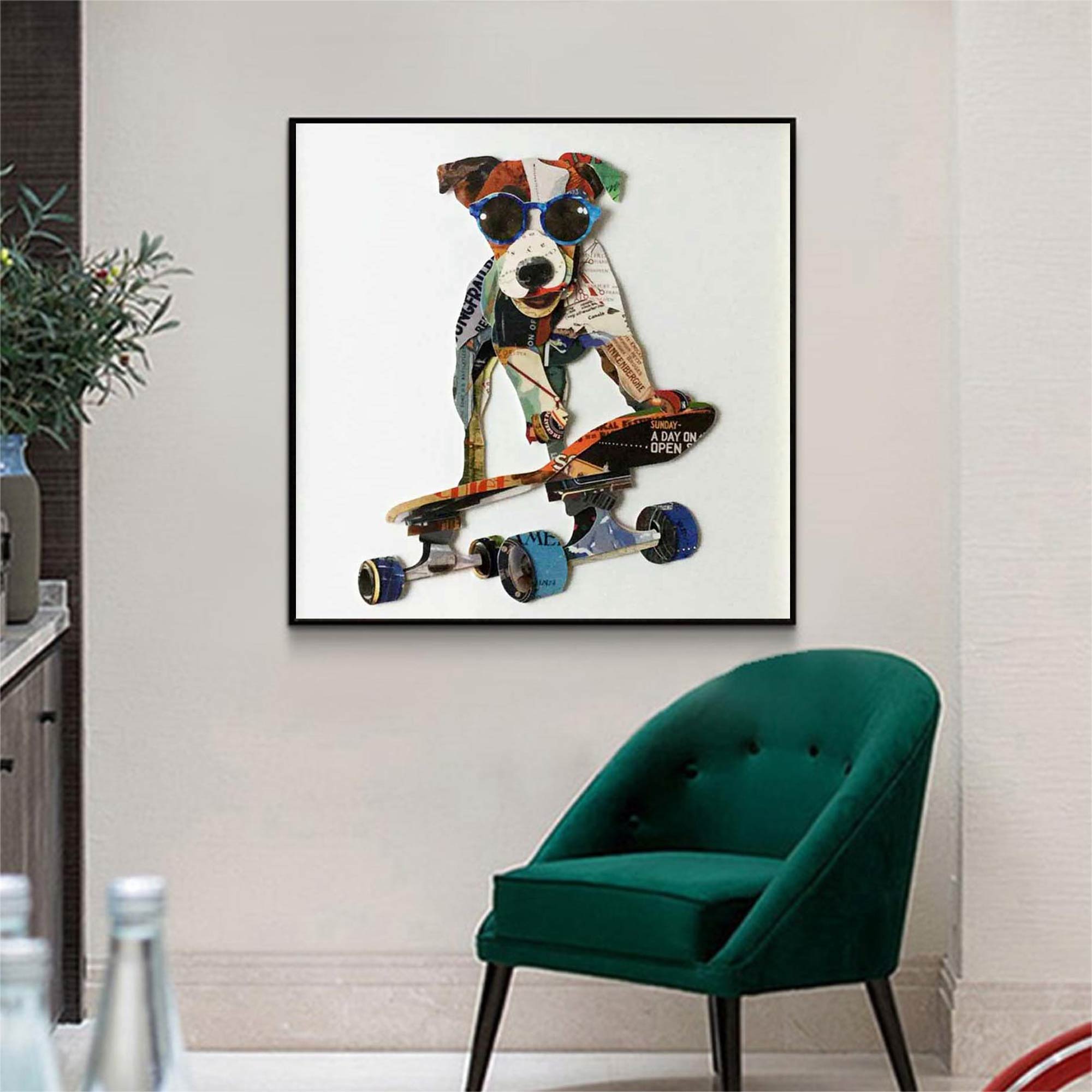 Pet Dog Collage art painting Pet Dog collage art Pet Dog painting