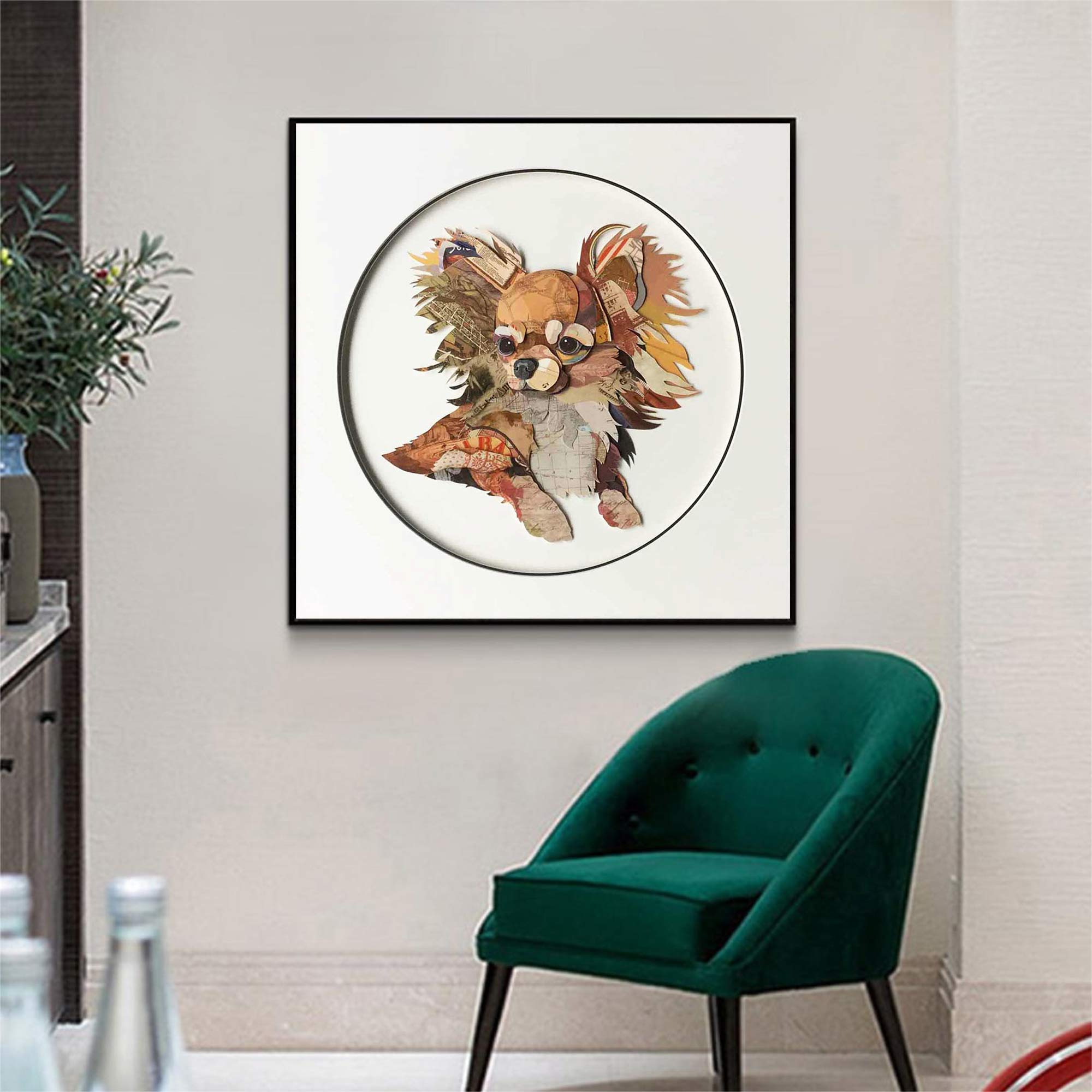Pet Dog Collage art painting Pet Dog collage art Pet Dog painting
