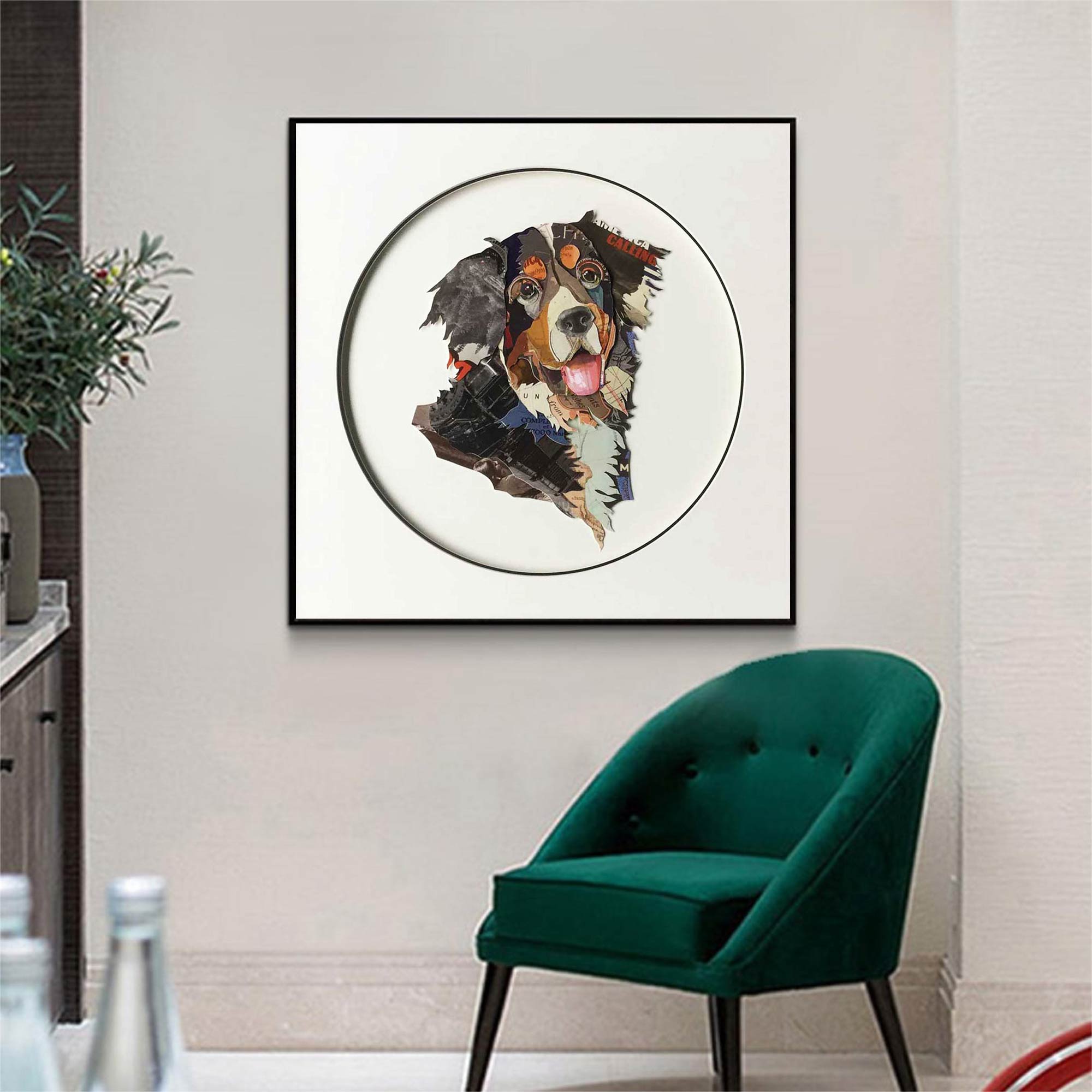 Pet Dog Collage art painting Pet Dog collage art Pet Dog painting