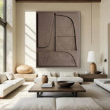 Brown Sculptured art Painting Abstract 3D Textured Wall Decor Art sculpture Textured Wall Decor 