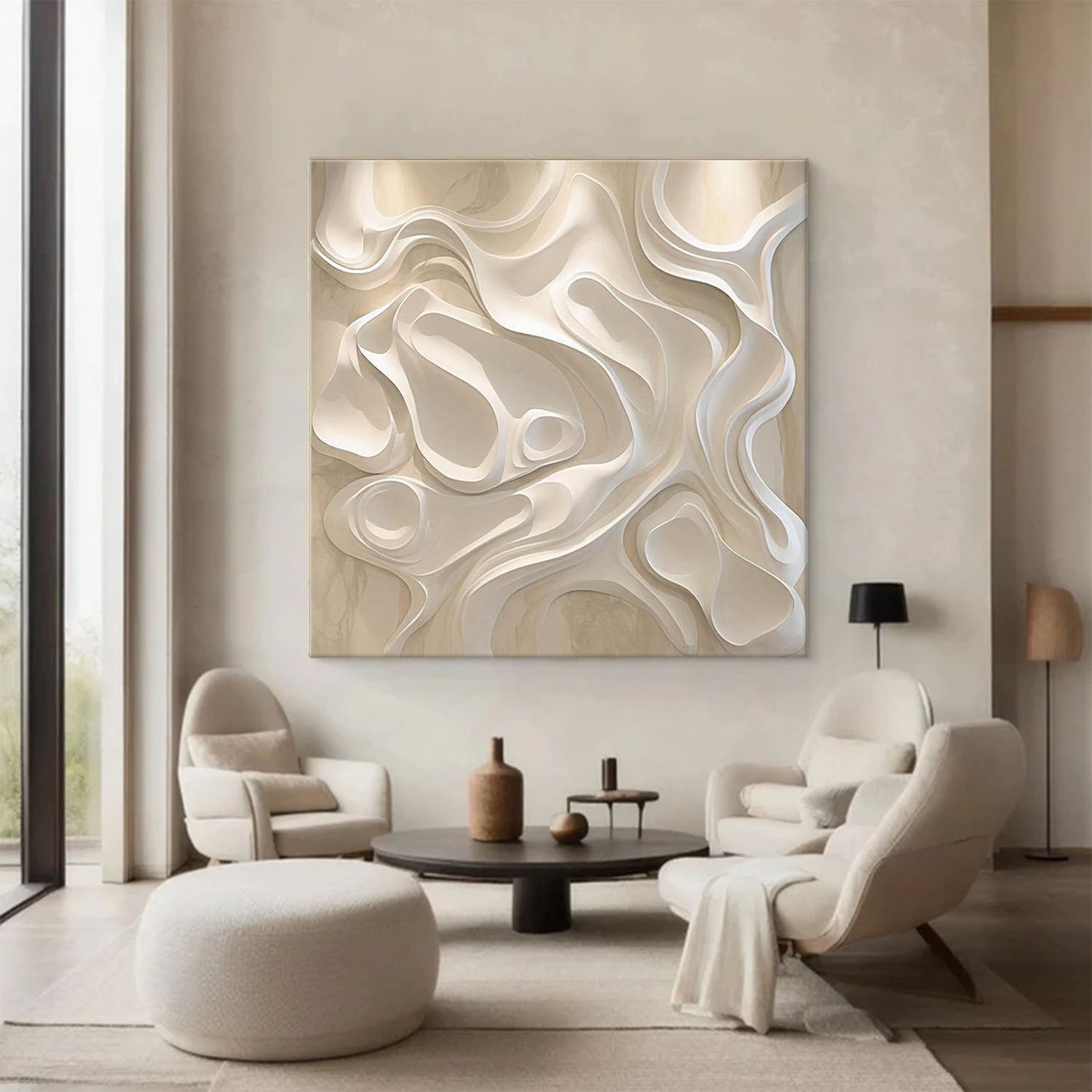 Sculptured art Painting Wood carving wall art 3D Textured Wall Decor 