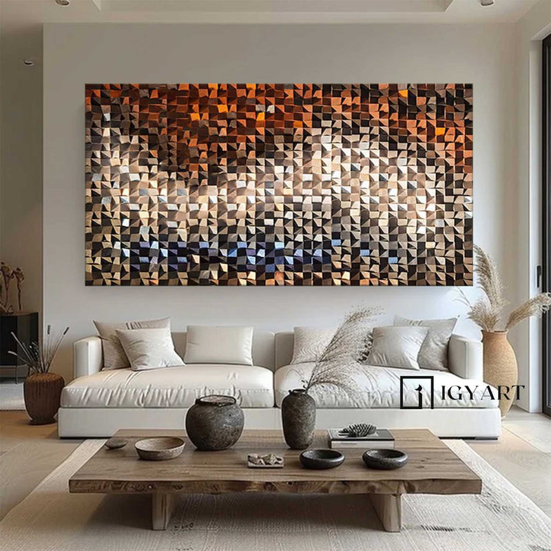 Wood carving wall art Art brown Sculptured art Painting sculpture Abstract 3D Textured Wall Art