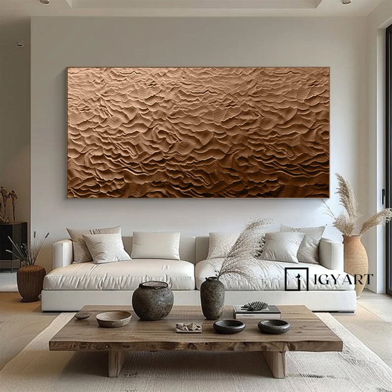 brown Sculptured art Painting Wood carving wall art Art sculpture Abstract 3D Textured Wall Art