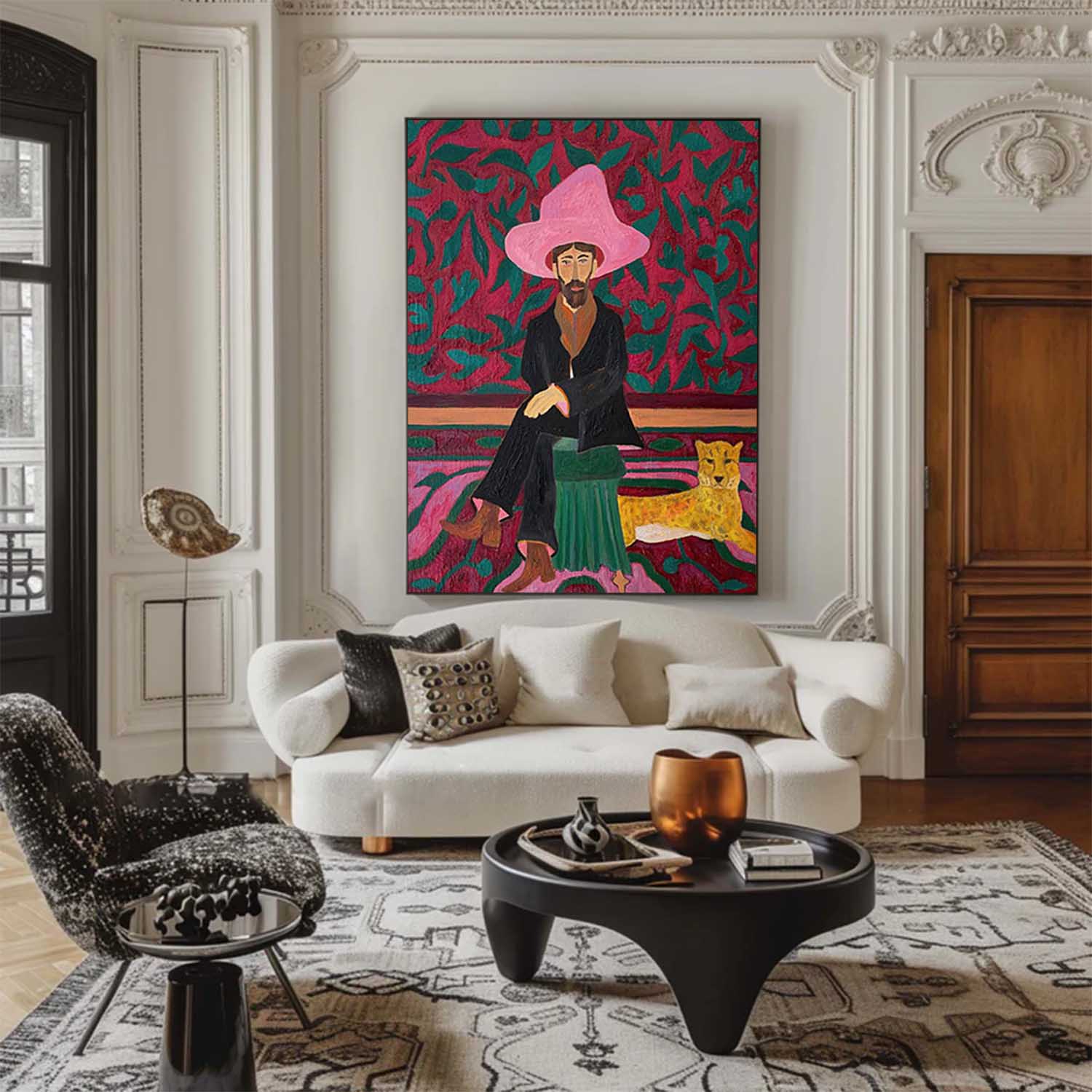 Colorful abstract painting Figure abstract painting, figure face art, red figure abstract painting, modern figure abstract painting