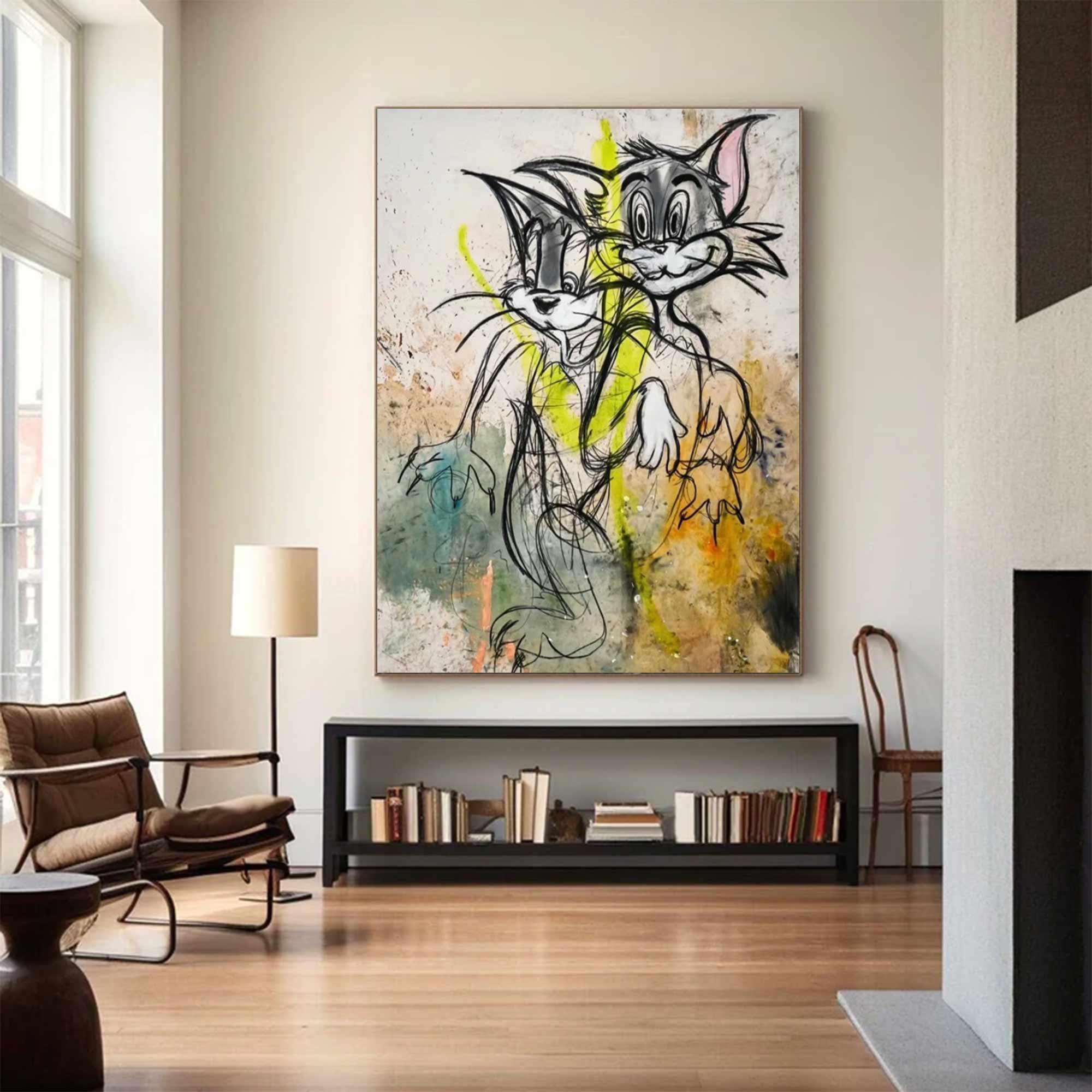 Basquiat style art colorful Pop Street Art cartoon style Abstract art