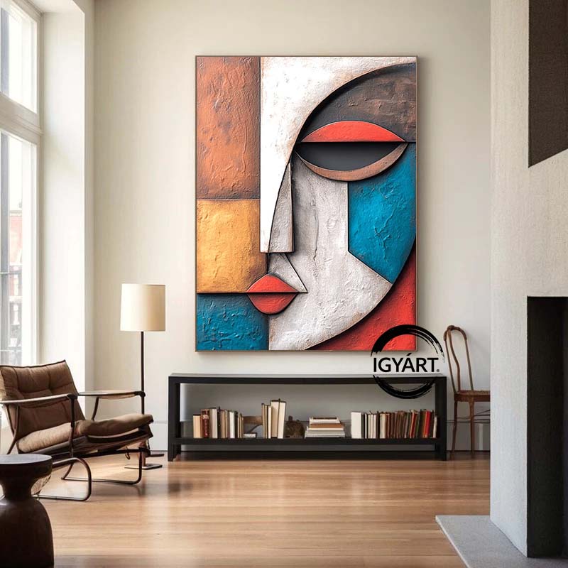 Wood carving wall art Wooden wall decor Art face 3D Textured Wall Decor