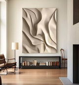 Beige sculpture Textured Wall Decor Beige Sculptured Wood Block Art Sculptured art Painting Geometric Wood Wall Art