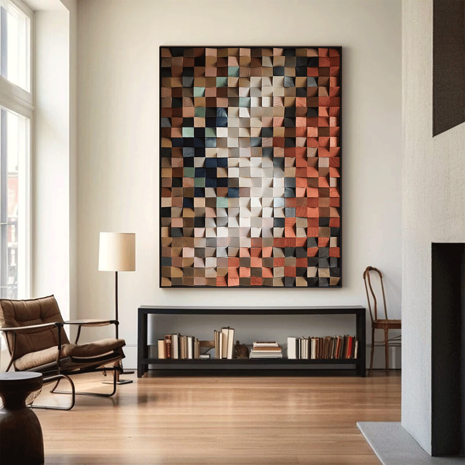 Wood sculpture Wall Decor Wood Wall Decor Geometric Wood Wall Art
