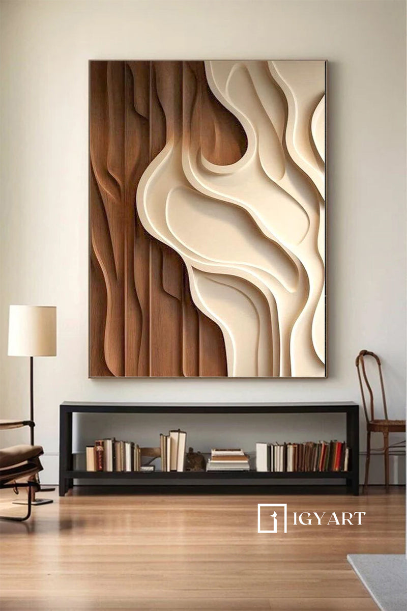 Reddish brown Textured Wall art brown Sculptured art Painting Wood carving wall art Customized colors