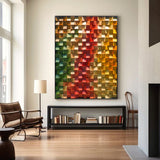 Geometric Wood Art Sculptured art Painting Colorful sculpture Textured Wall Decor Wood Block Art Geometric Wood Wall Art