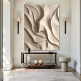 Beige sculpture Textured Wall Decor Beige Sculptured Wood Block Art Sculptured art Painting Geometric Wood Wall Art