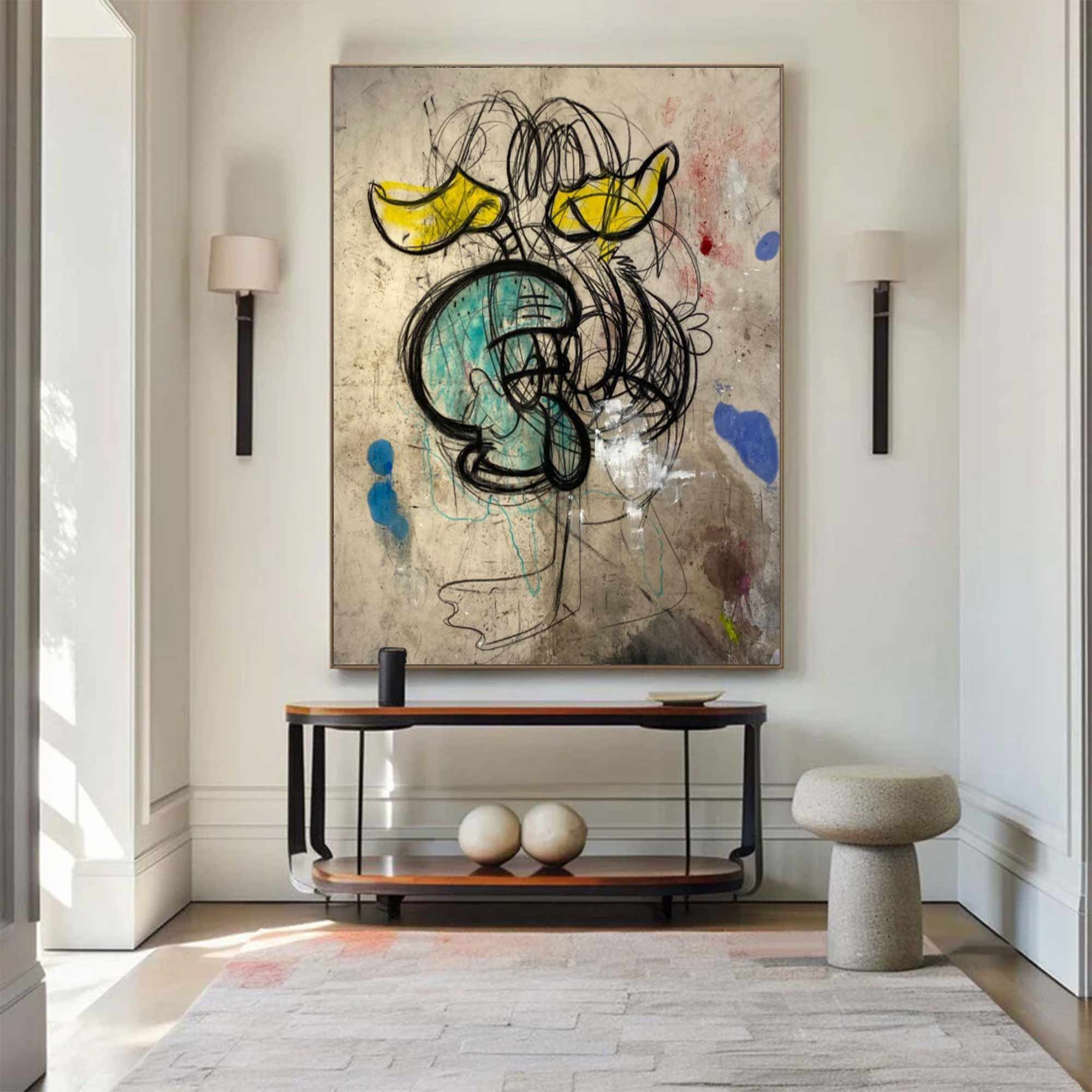 Donald Duck cartoon Graffiti art street art style graffiti wall decor 