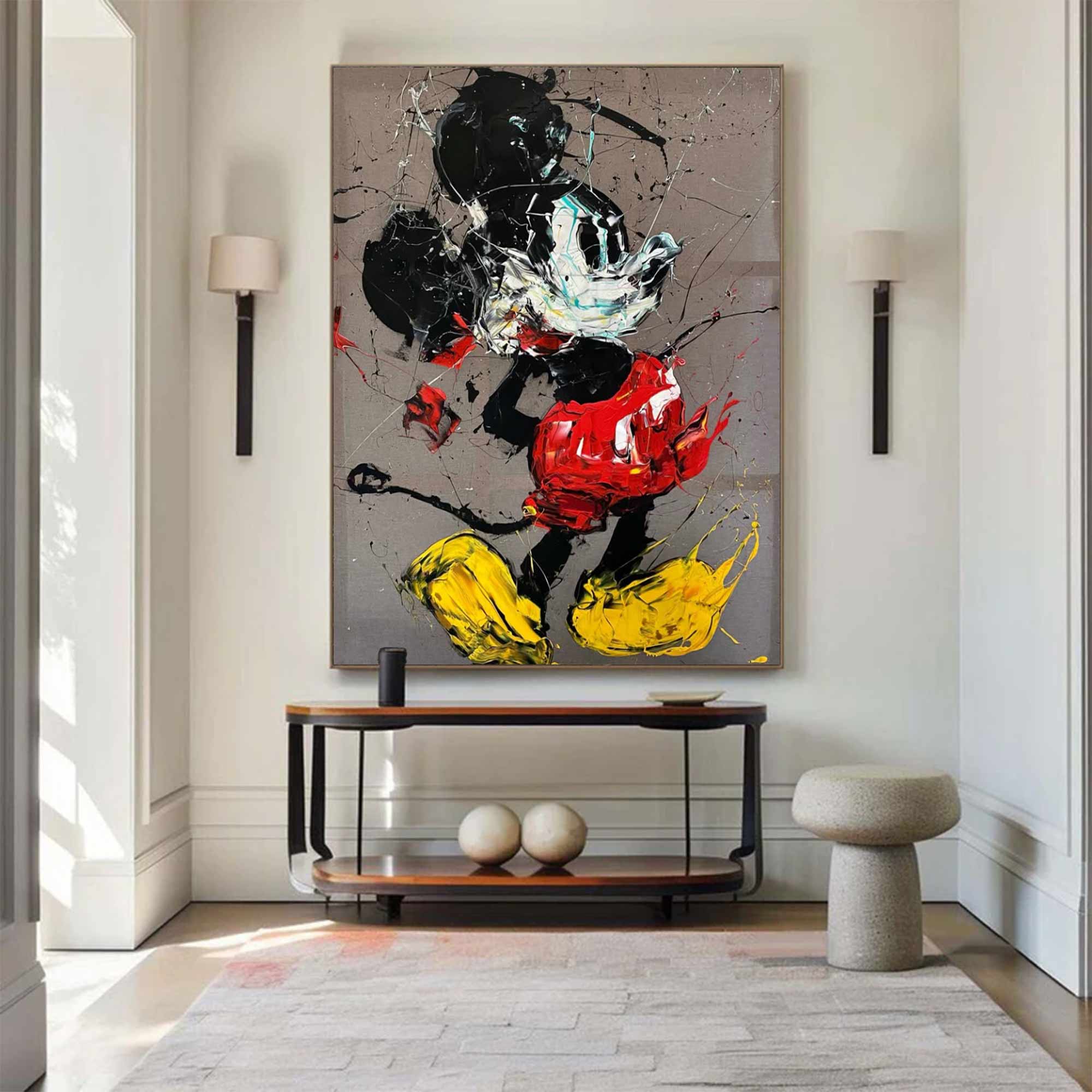 street art style graffiti cartoon Mickey Mouse Graffiti painting