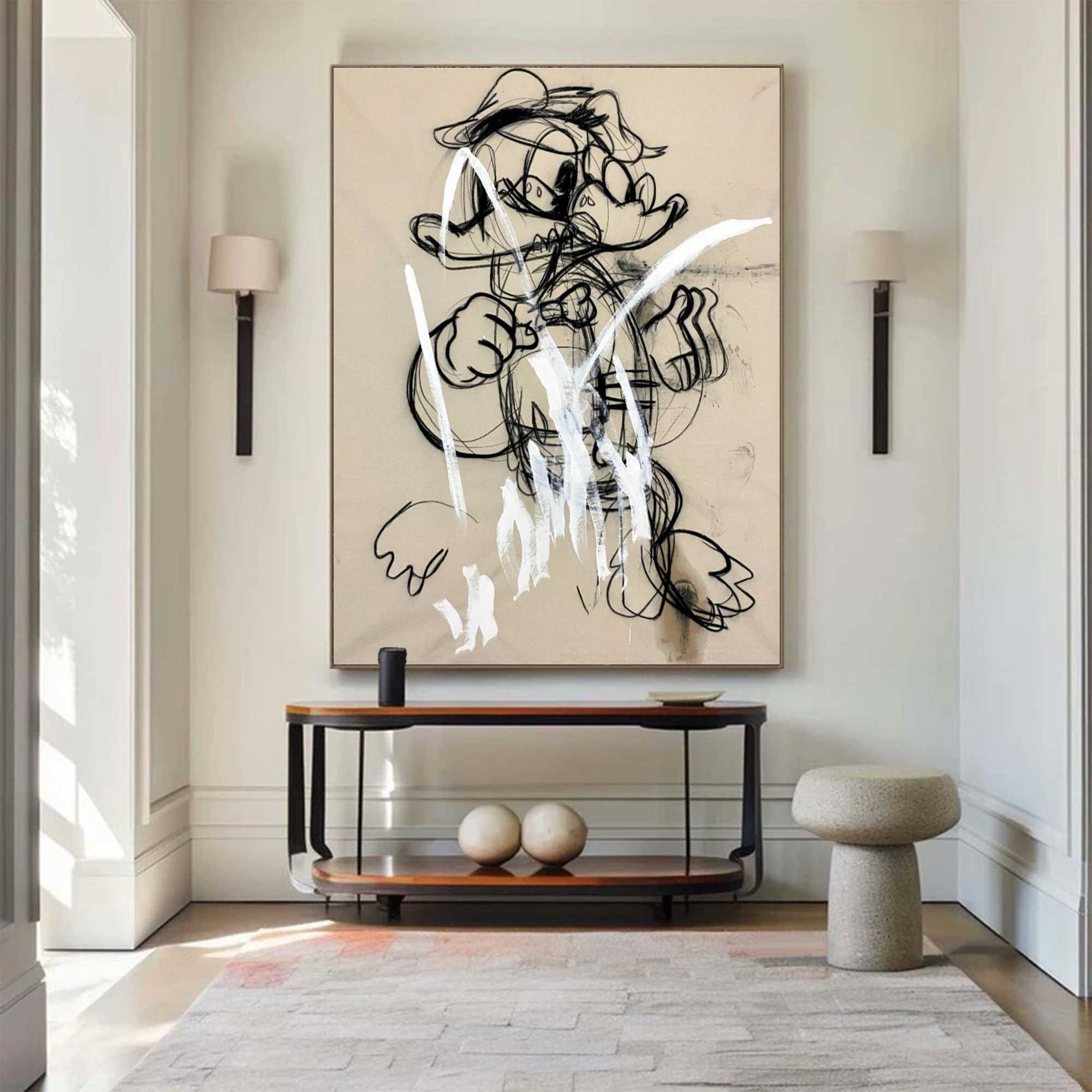 Donald Duck cartoon Graffiti art street art style graffiti wall decor 
