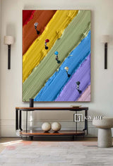 Colorful texture wall art Colorful abstract painting swimming pool painting Large Colorful Wall Art swimming painting