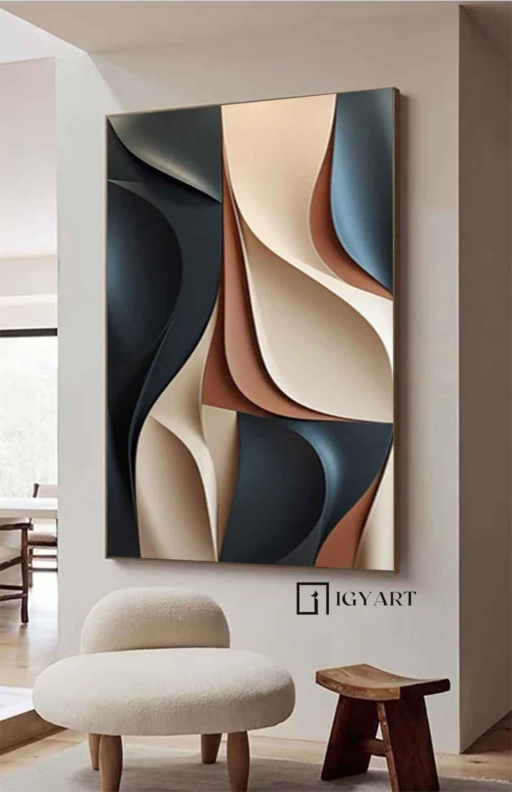 Colorful Sculptured art Painting Wood carving wall art Textured Wall art Customized colors