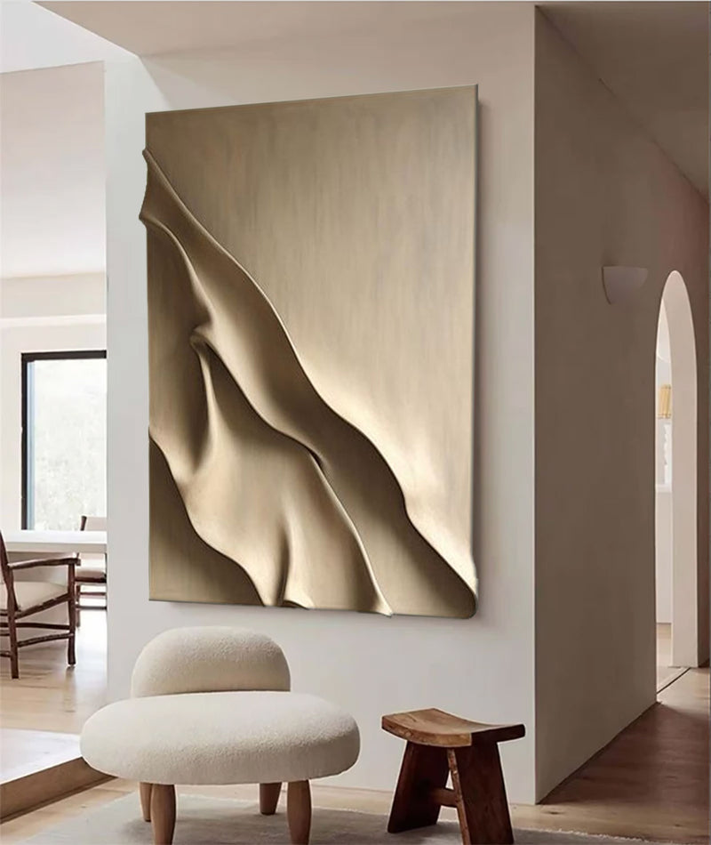 Beige Sculptured art Vertical wood carving wall art Beige wood carving wall art Customized colors