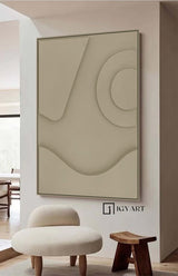 Beige Sculptured art Painting Wood carving wall art Beige Textured Wall art Customized colors