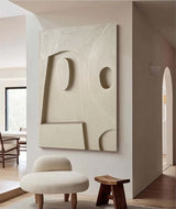 Beige Sculptured art Painting Abstract 3D Textured Wall Decor Art sculpture Textured Wall Decor 