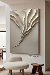 Beige grey wood carving wall art Beige grey Sculptured art Vertical wood carving wall art 