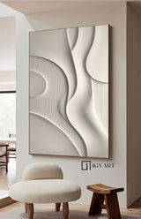 White sculptured minimalist art Customized colors Wood carving wall art White Textured Wall art White Sculptured art Painting