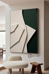 Green Sculptured art Painting Wood carving wall art Green Textured Wall art Customized colors