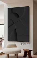 Wood carving wall art Black Textured Wall art Black Sculptured art Painting Customized colors