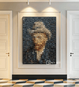 Van Gogh Portrait Art Geometric Wood Art Sculptured art Painting Wood Block Art Geometric Wood Wall Art