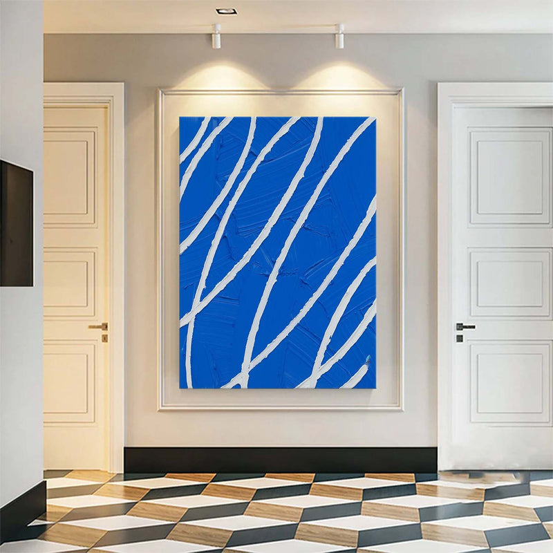 Large Blue abstract painting blue minimalist painting Blue texture wall art Large Blue Wall Art 