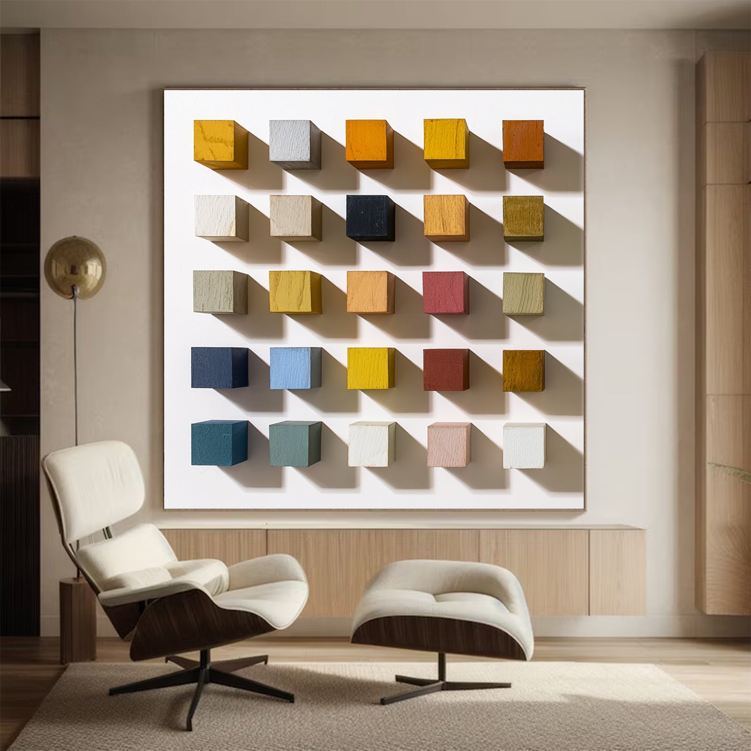 3D Wood Textured Wall Decor Colorful wooden wall decor painting