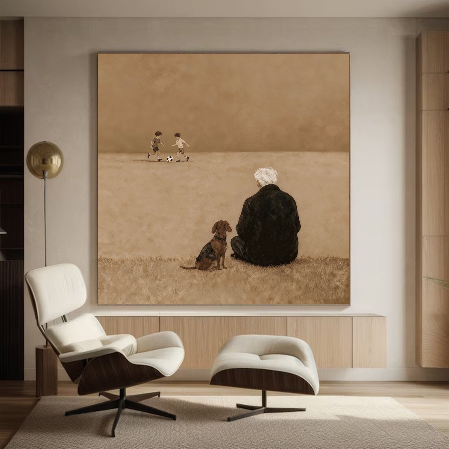 Nostalgic Senior & Pet Companion Wall Decor for Home Living Room