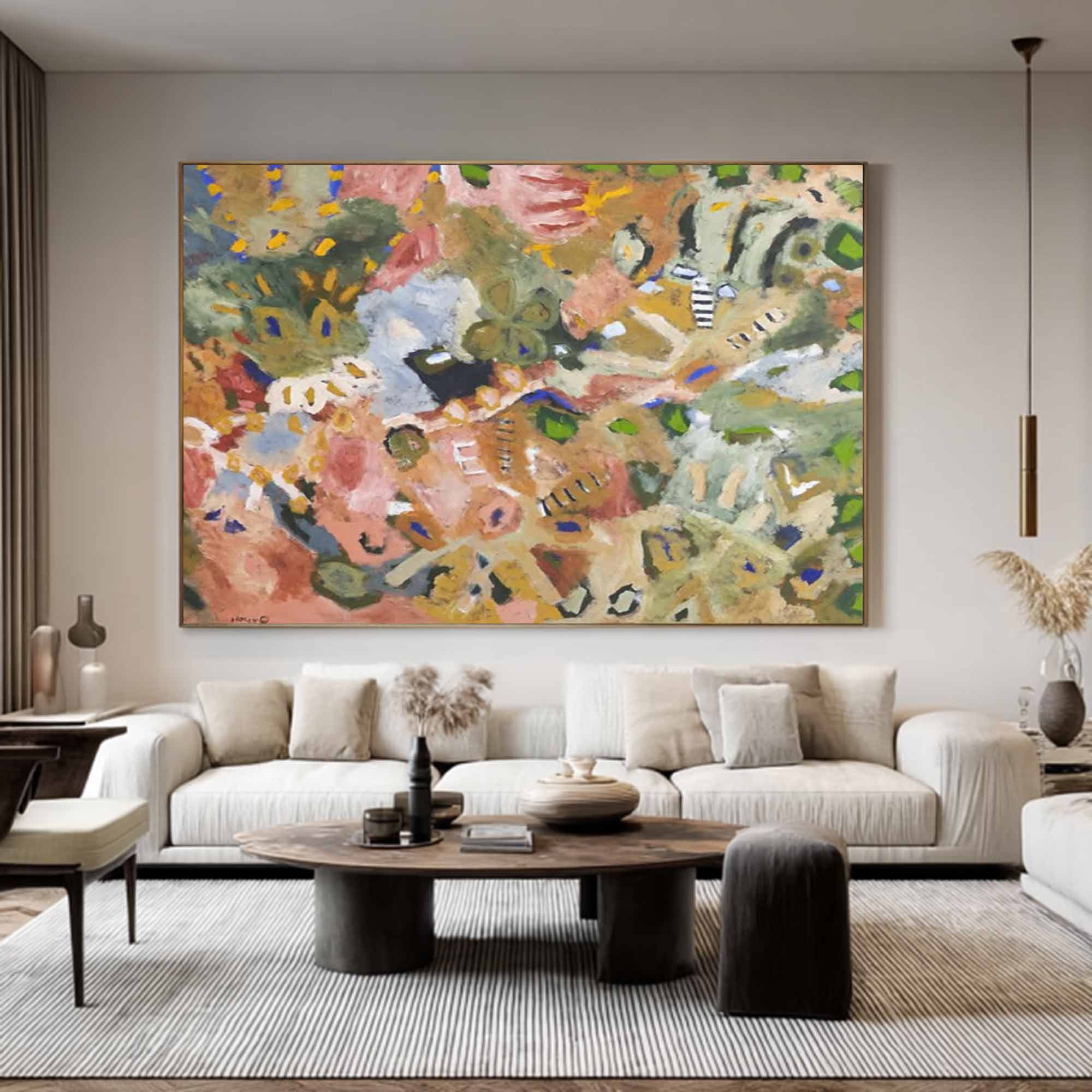 brown pop abstract art brown graffiti art Earth-toned floral painting