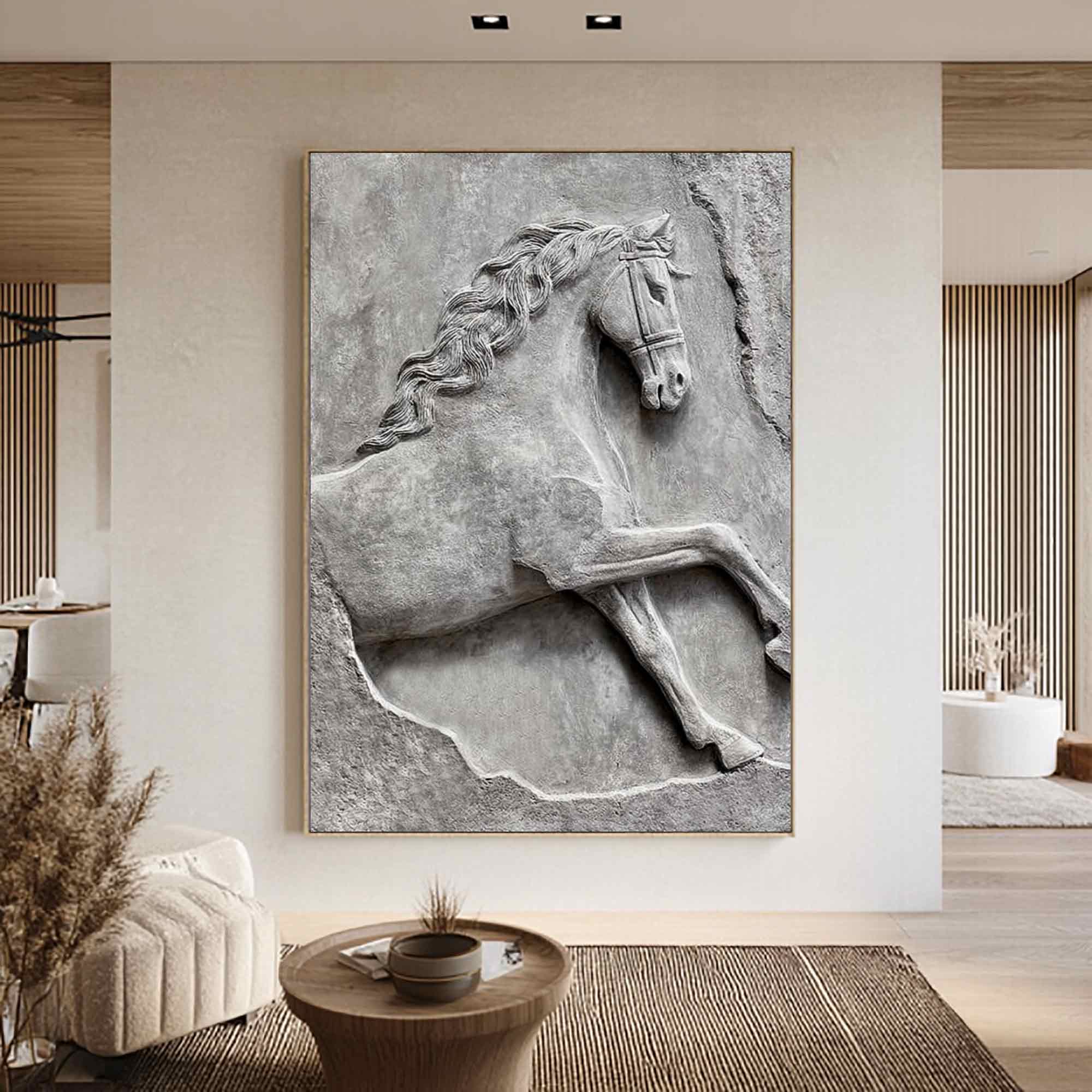Horse Abstract wooden art horse 3D Textured Sculpture wall decor