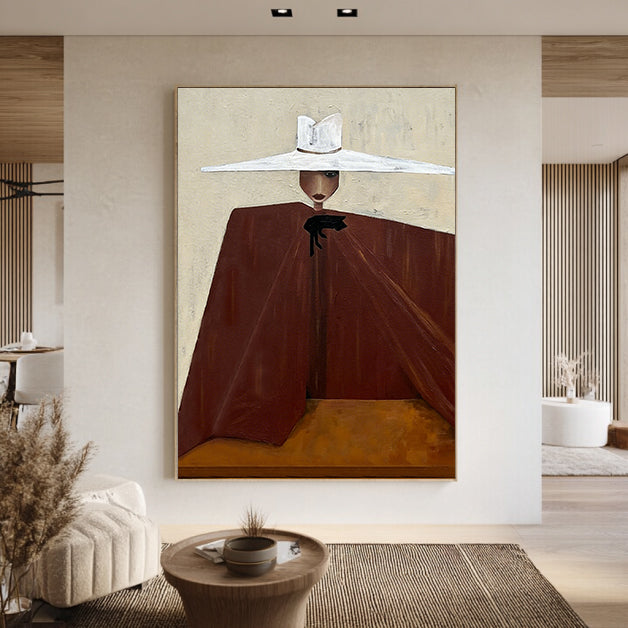 Hand-Painted Minimalist Abstract Portrait Art Contemporary Figuration art