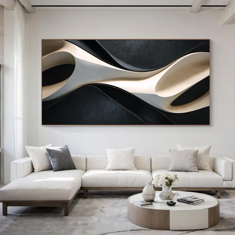 3D Textured Wood Wall Art | Neutral Boho Organic Wood Sculpture Wall Art