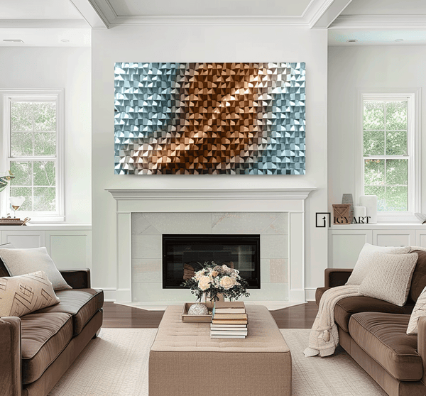 Blue Sculptured art Painting Wood carving wall art Art sculpture Textured Wall Decor Abstract 3D Textured Wall Art