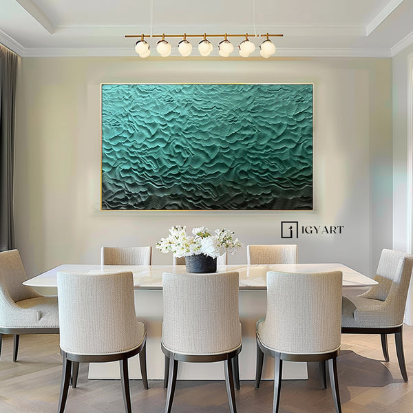 Blue Sculptured art Painting Wood carving wall art Art sculpture Textured Wall Decor Abstract 3D Textured Wall Art