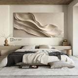 Beige Sculptured art Painting Wood carving wall art Art sculpture Abstract 3D Textured Wall Art