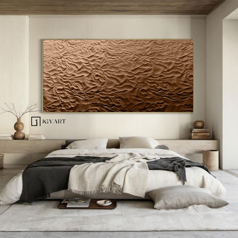 brown Sculptured art Painting Wood carving wall art Art sculpture Abstract 3D Textured Wall Art