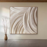 Wood carving wall art Beige Sculptured art 3D Textured Wall Decor