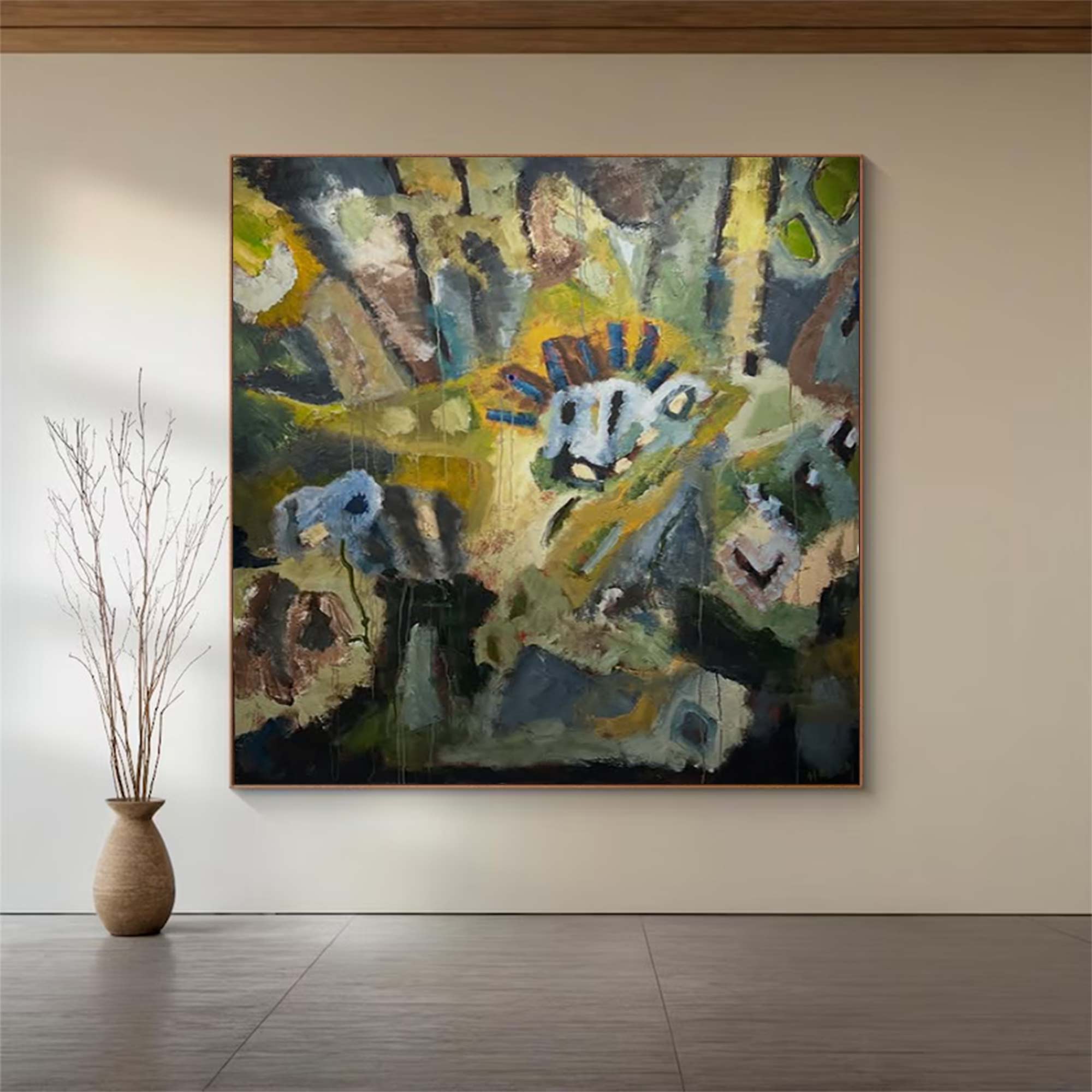 street graffiti painting graffiti-style painting Green abstract painting 